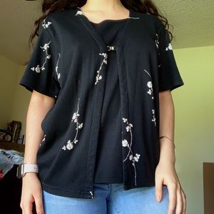 Vintage Black Floral Tee